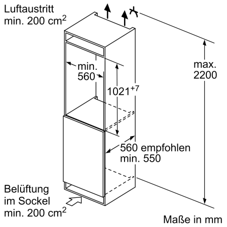 SIEMENS KI32LADF0 iQ500 Kühlschrank (F, 1021 mm hoch, k.A.)