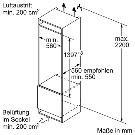 BOSCH KIL52AFE0 Serie 6 Kühlschrank (E, 1397 mm hoch, k.A.)