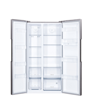 CANDY CHSBSO 6174XWD Side-by-Side Kühlschrank (E, 177 cm hoch, silber)