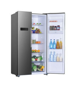 CANDY CHSBSO 6174XWD Side-by-Side Kühlschrank (E, 177 cm hoch, silber)