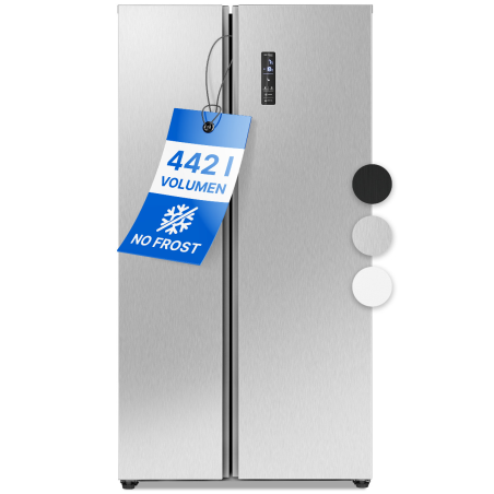 BOMANN SBS 7344 Side-by-Side (E, 177 cm hoch, Silber)