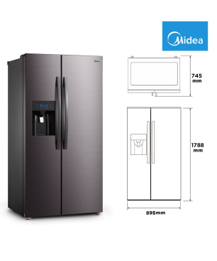 MIDEA KS-DDX 6.32 WT Side-by-Side Kühl-Gefrierkombination (D, 1788 mm hoch, Dark Inox)