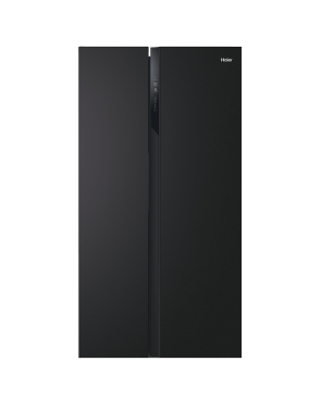 HAIER HSR3918ENPB Kühl-Gefrierkombination Side by Side (317 kWh/Jahr, E, 177,5 cm hoch, Schwarz)