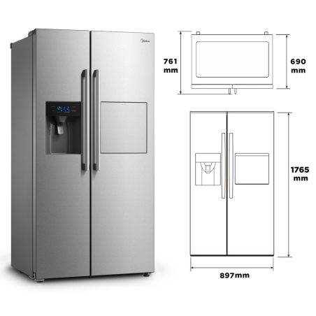 MIDEA KS-EIX 6.23 Kühl-/Gefrierkombination (E, 1765 mm hoch, Inox)