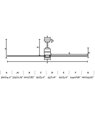 FARO Manhattan Deckenventilator Grau / Silber (56 Watt)