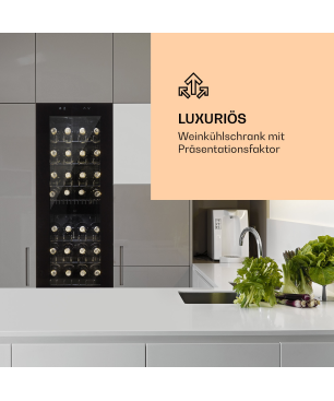 KLARSTEIN Bellevine deux 39 Weinkühlschrank (EEK G, Schwarz)