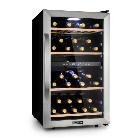 KLARSTEIN Vinamour 45D Weinkühlschrank (EEK G, Edelstahl)