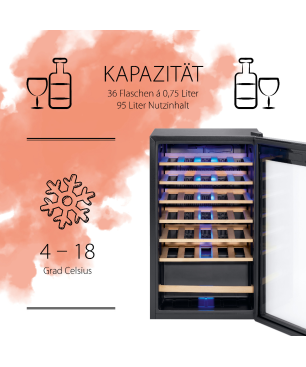 PROFICOOK PC-WK 1235 Weinkühlschrank (EEK G, Schwarz)