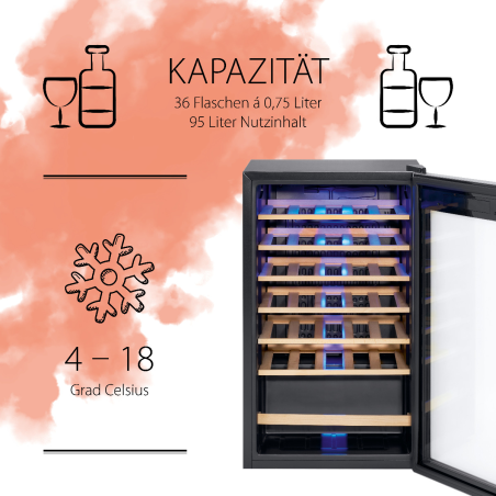 PROFICOOK PC-WK 1235 Weinkühlschrank (EEK G, Schwarz)