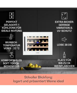 KLARSTEIN Vinsider Weinkühlschrank (EEK G, Weiß)