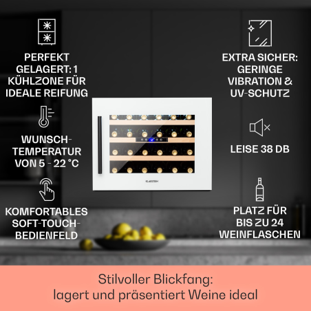 KLARSTEIN Vinsider Weinkühlschrank (EEK G, Weiß)