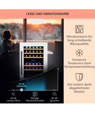 KLARSTEIN Vinsider Weinkühlschrank (EEK G, Weiß)
