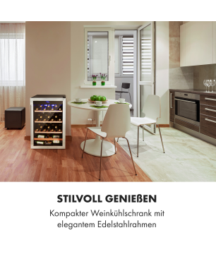 KLARSTEIN Vinamour Weinkühlschrank (EEK G, Schwarz)
