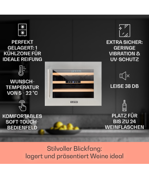 KLARSTEIN Vinsider 24D Weinkühlschrank (EEK G, Edelstahl)