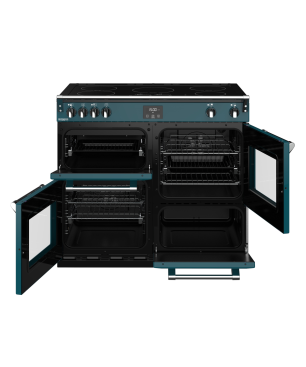 STOVES Richmond Deluxe S1000 EI Induktion Kingfisher Teal/Chrom Standherd (EEK A, Induktion, 179 Liter)