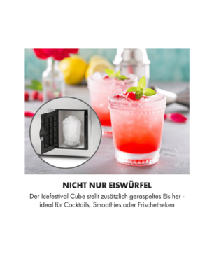 KLARSTEIN Icefestival Cube Eiswürfelmaschine (400 Watt, Silber)