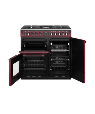 STOVES Deluxe S900 DF GAS CB Chili Red/Chrom Standherd (EEK A, Gas, 164 Liter)