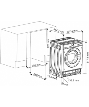 SHARP ES-NIB814BWC-DE Waschmaschine (8 kg, 1330 U/Min., C)