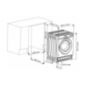 SHARP ES-NIB814BWC-DE Waschmaschine (8 kg, 1330 U/Min., C)