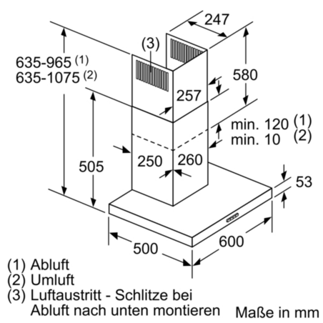 SIEMENS LC 67 BHM 50 EDELSTAHL 60 CM, Dunstabzugshaube (600 mm breit, 500 mm tief)