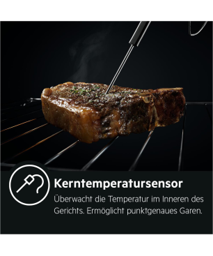 AEG KOMB55PIS3 Serie 6000 mit SteamBake Feuchtigkeitszugabe (mit Pyrolyse), Einbaubackofenset (Induktionskochfeld, A+, 71 Lite