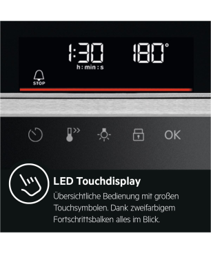 AEG KOMB55PIS3 Serie 6000 mit SteamBake Feuchtigkeitszugabe (mit Pyrolyse), Einbaubackofenset (Induktionskochfeld, A+, 71 Lite