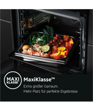 AEG KOMB55PIS3 Serie 6000 mit SteamBake Feuchtigkeitszugabe (mit Pyrolyse), Einbaubackofenset (Induktionskochfeld, A+, 71 Lite