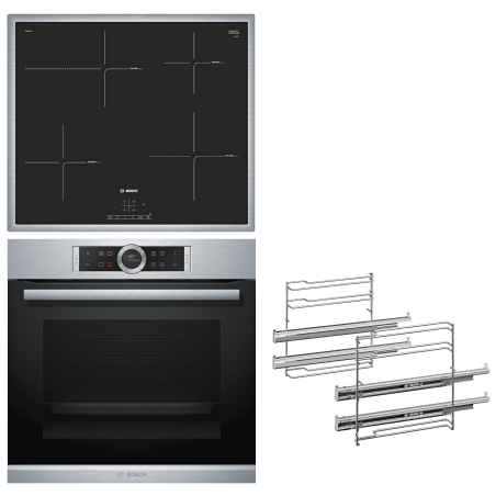 BOSCH HBD 80 PY 50 PYROLYSE, Einbaubackofenset (Induktionskochfeld, A+, 71 Liter)