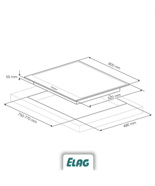 ELAG EX-1500 Induktionskochfeld (800 mm breit, 4 Kochfelder)