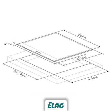 ELAG EX-1500 Induktionskochfeld (800 mm breit, 4 Kochfelder)