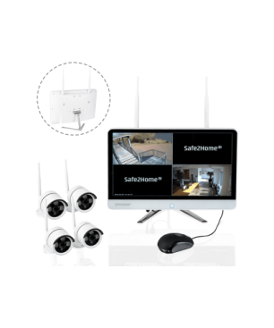 SAFE2HOME 8 Kanal Videoüberwachung Set Monitor Rekorder 4 Cams Full HD, Überwachungskamera