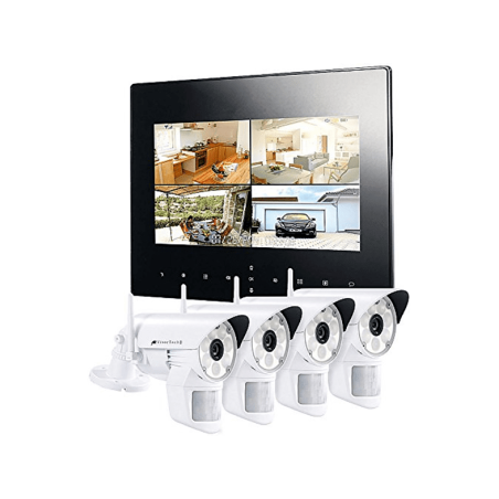 VISORTECH Funk Überwachungs-Set + 4 LED-HD-Kameras Überwachungskamera opt. Zoom
