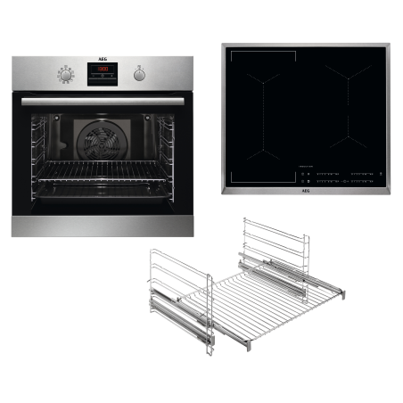 AEG MAXIB304PI PYROLYSE Serie 6000 mit SurroundCook Ringheißluftsystem (mit Pyrolyse), Backofenset (Induktionskochfeld, A+, 72
