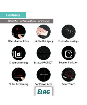 ELAG EX-500 Induktionskochfeld (800 mm breit, 4 Kochfelder)