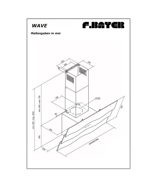 F.BAYER WAVE 80S, Dunstabzugshaube (80 cm breit, 34,5 cm tief)