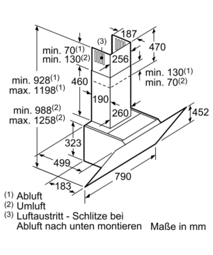 SIEMENS LC 87 KHM 10 SILBER, Dunstabzugshaube (790 mm breit, 499 mm tief)