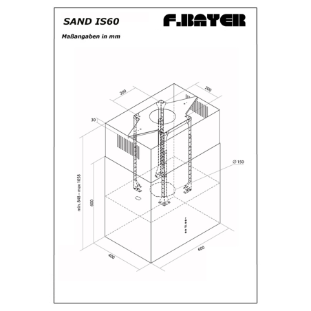 F.BAYER SAND IS60E ECO, Dunstabzugshaube (60 cm breit, 40 cm tief)