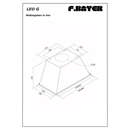 F.BAYER LEO 60GS, Dunstabzugshaube (56,4 cm breit, 28,5 cm tief)