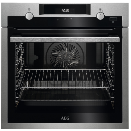 AEG KOMB55PIS2 Serie 6000 mit SteamBake Feuchtigkeitszugabe (mit Pyrolyse), Backofenset (Induktionskochfeld, A+, 71 Liter)