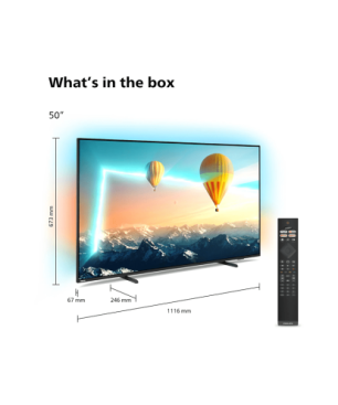 PHILIPS 50PUS8007/12 LED TV (Flat, 50 Zoll / 126 cm, UHD 4K, SMART TV, Ambilight, Android TV? 11 (R))