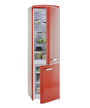 EXQUISIT RKGC250-70-H-160E rot Kühlgefrierkombination (E, 1830 mm hoch, Rot)