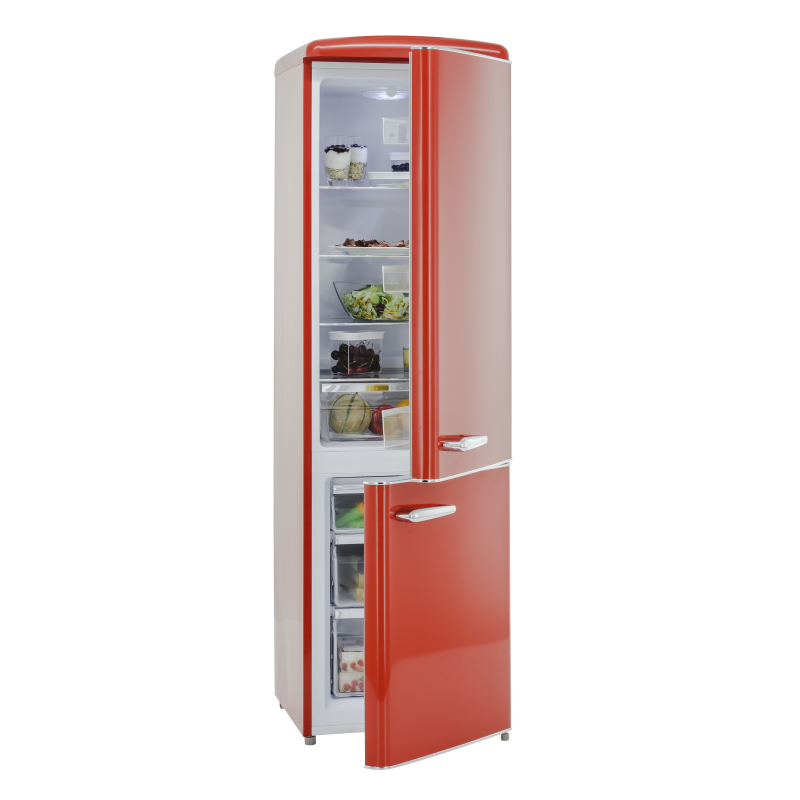 EXQUISIT RKGC250-70-H-160E rot Kühlgefrierkombination (E, 1830 mm hoch, Rot)