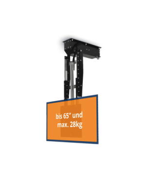 CLEVERUP pushMAXI-TELE schwarz TV Deckenhalter, Schwarz