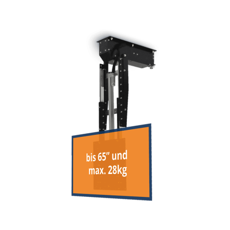 CLEVERUP pushMAXI-TELE schwarz TV Deckenhalter, Schwarz