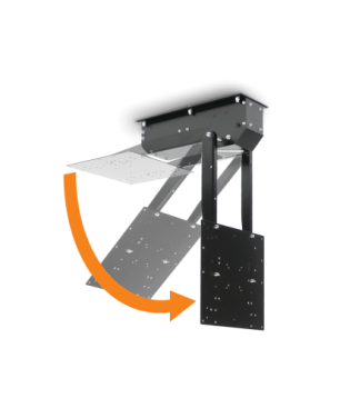 CLEVERUP pushMIDI weiß, TV Deckenhalterung elektrisch schwenken Deckenhalter, Weiß
