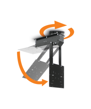 CLEVERUP pushMAXI-ROTO schwarz TV Deckenhalterung, Schwarz