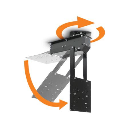 CLEVERUP pushMAXI-ROTO schwarz TV Deckenhalterung, Schwarz