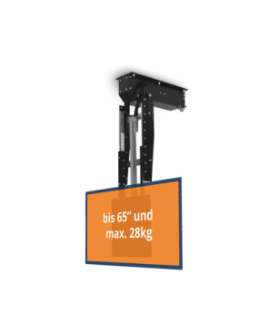 CLEVERUP pushMAXI-TELE weiß TV Deckenhalter, Weiß