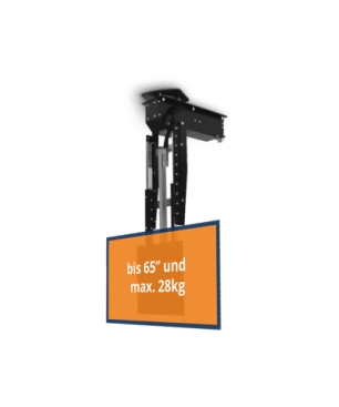 CLEVERUP pushMAXI-TELE-ROTO TV Deckenhalterung, schwarz