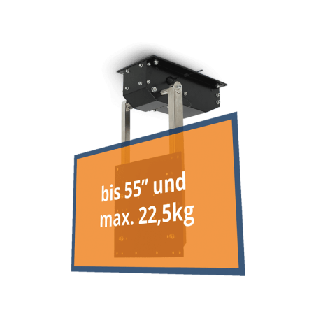 CLEVERUP pushMINI schwarz TV Deckenhalter, Schwarz